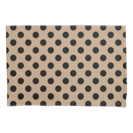 Schwarze Polka-Punkte auf Beige Kissenbezug