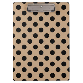 Schwarze Polka-Punkte auf Beige Klemmbrett