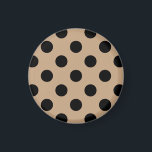 Schwarze Polka-Punkte auf Beige Magnet<br><div class="desc">Schwarze Polka-Punkte auf Beige</div>