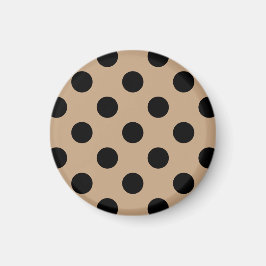 Schwarze Polka-Punkte auf Beige Magnet