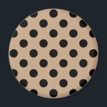 Schwarze Polka-Punkte auf Beige Magnet<br><div class="desc">Schwarze Polka-Punkte auf Beige</div>