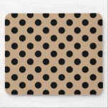 Schwarze Polka-Punkte auf Beige Mousepad<br><div class="desc">Schwarze Polka-Punkte auf Beige</div>
