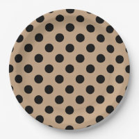 Schwarze Polka-Punkte auf Beige