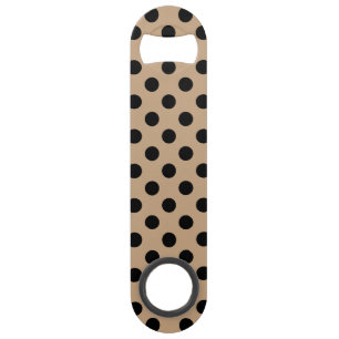 Schwarze Polka-Punkte auf Beige Speed Flaschenöffner