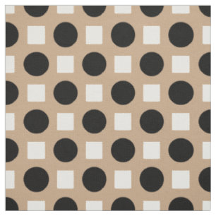 Schwarze Polka-Punkte auf Beige Stoff