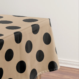 Schwarze Polka-Punkte auf Beige Tischdecke