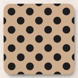 Schwarze Polka-Punkte auf Beige Untersetzer