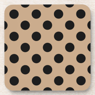 Schwarze Polka-Punkte auf Beige Untersetzer