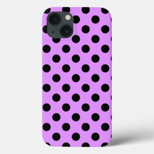 Schwarze Polka Punkte auf dem iPhone-Fall von lila Case-Mate iPhone Hülle
