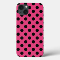 Schwarze Polka Punkte auf Fuchsia Case-Mate iPhone