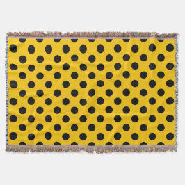 Schwarze Polka-Punkte auf Gelb Decke