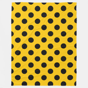 Schwarze Polka-Punkte auf Gelb Fleecedecke