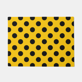 Schwarze Polka-Punkte auf Gelb Fußmatte