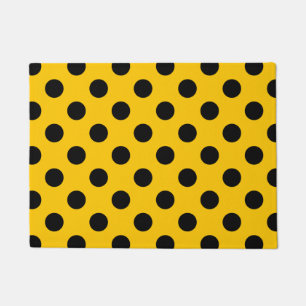 Schwarze Polka-Punkte auf Gelb Fußmatte