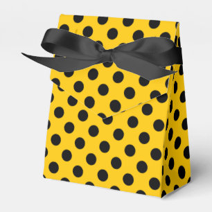 Schwarze Polka-Punkte auf Gelb Geschenkschachtel