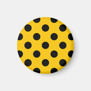 Schwarze Polka-Punkte auf Gelb Magnet