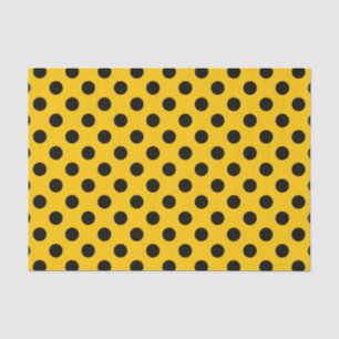 Schwarze Polka-Punkte auf Gelb Seidenpapier