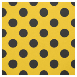 Schwarze Polka-Punkte auf Gelb Stoff