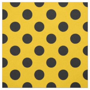 Schwarze Polka-Punkte auf Gelb Stoff