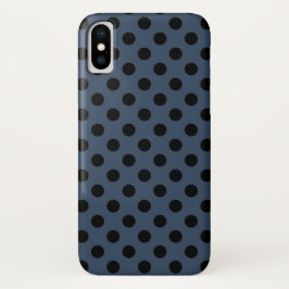 Schwarze Polka-Punkte auf grau-blau Case-Mate iPhone Hülle