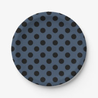 Schwarze Polka-Punkte auf grau-blau