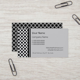 Schwarze Polka Punkte auf grauen Visitenkarten Visitenkarte