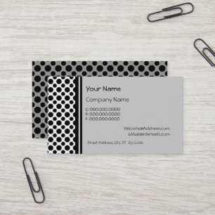 Schwarze Polka Punkte auf grauen Visitenkarten Visitenkarte