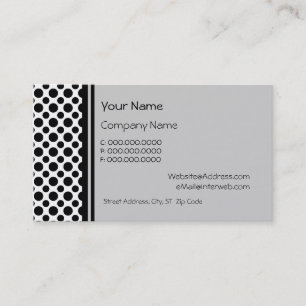 Schwarze Polka Punkte auf grauen Visitenkarten Visitenkarte
