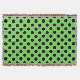 Schwarze Polka-Punkte auf Kalkgrün Decke