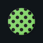 Schwarze Polka-Punkte auf Kalkgrün Magnet<br><div class="desc">Schwarze Polka-Punkte auf Kalkgrün</div>