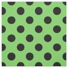 Schwarze Polka-Punkte auf Kalkgrün Stoff