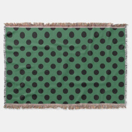 Schwarze Polka-Punkte auf kelgrün Decke
