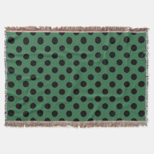Schwarze Polka-Punkte auf kelgrün Decke