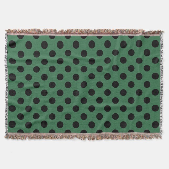 Schwarze Polka-Punkte auf kelgrün Decke (Vorderseite)
