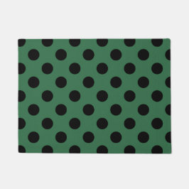Schwarze Polka-Punkte auf kelgrün Fußmatte
