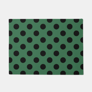 Schwarze Polka-Punkte auf kelgrün Fußmatte