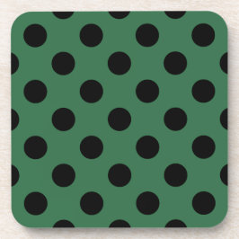 Schwarze Polka-Punkte auf kelgrün Getränkeuntersetzer