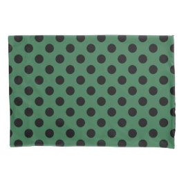 Schwarze Polka-Punkte auf kelgrün Kissenbezug