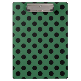 Schwarze Polka-Punkte auf kelgrün Klemmbrett