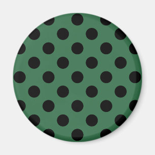Schwarze Polka-Punkte auf kelgrün Magnet