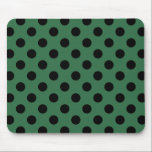 Schwarze Polka-Punkte auf kelgrün Mousepad<br><div class="desc">Schwarze Polka-Punkte auf kelgrün</div>
