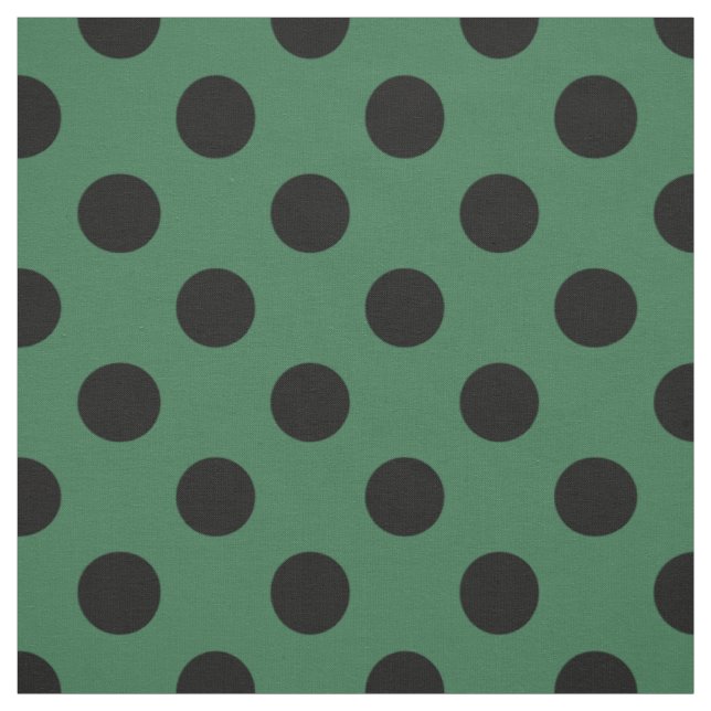 Schwarze Polka-Punkte auf kelgrün Stoff (Muster)