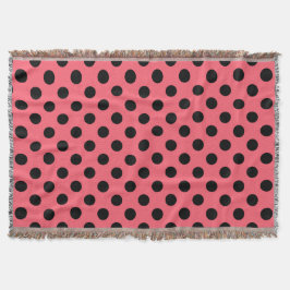 Schwarze Polka Punkte auf Korallen Decke