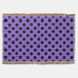 Schwarze Polka-Punkte auf Lavendel Decke