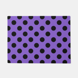Schwarze Polka-Punkte auf Lavendel Fußmatte