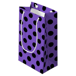 Schwarze Polka-Punkte auf Lavendel Kleine Geschenktüte