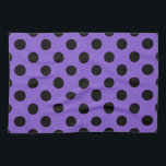Schwarze Polka-Punkte auf Lavendel Küchentuch<br><div class="desc">Schwarze Polka-Punkte auf Lavendel</div>