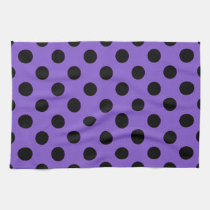 Schwarze Polka-Punkte auf Lavendel Küchentuch