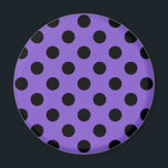 Schwarze Polka-Punkte auf Lavendel Magnet<br><div class="desc">Schwarze Polka-Punkte auf Lavendel</div>
