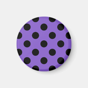 Schwarze Polka-Punkte auf Lavendel Magnet